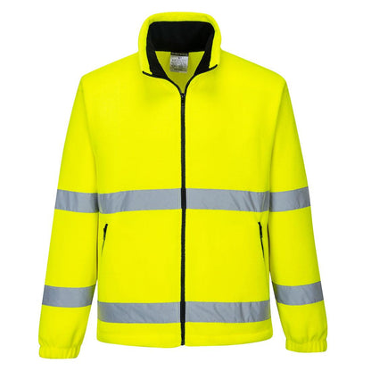 Yellow - Front - Portwest Mens Essential Fleece Hi-Vis Coat