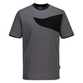 Zoom Grey-Black - Front - Portwest Mens Cotton Active T-Shirt
