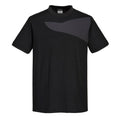 Black-Zoom Grey - Front - Portwest Mens Cotton Active T-Shirt
