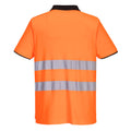 Orange-Black - Back - Portwest Mens PW2 Cotton Hi-Vis Safety Polo Shirt