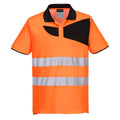 Orange-Black - Front - Portwest Mens PW2 Cotton Hi-Vis Safety Polo Shirt
