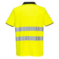 Yellow-Black - Back - Portwest Mens PW2 Cotton Hi-Vis Polo Shirt