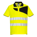 Yellow-Black - Front - Portwest Mens PW2 Cotton Hi-Vis Polo Shirt