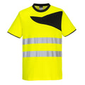 Yellow-Black - Front - Portwest Mens PW2 Cotton High-Vis T-Shirt