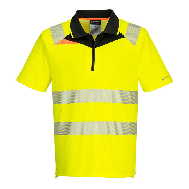 Yellow-Black - Front - Portwest Mens DX4 High-Vis Polo Shirt