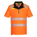 Orange-Black - Front - Portwest Mens DX4 Safety High-Vis Polo Shirt