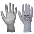 Grey - Front - Portwest Unisex Adult VA120 PU Palm Grip Gloves