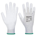 Grey - Front - Portwest Unisex Adult VA199 PU Palm Grip Gloves