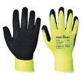Yellow - Front - Portwest A340 Hi-Vis Latex Grip Gloves
