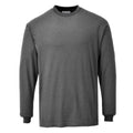 Grey - Front - Portwest Mens Flame Resistant Anti-Static Long-Sleeved T-Shirt