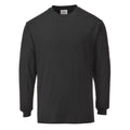 Black - Front - Portwest Mens Flame Resistant Anti-Static Long-Sleeved T-Shirt