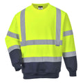 Yellow-Navy - Front - Portwest Mens Contrast Hi-Vis Sweatshirt