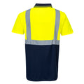 Yellow-Navy - Back - Portwest Mens Contrast Hi-Vis Polo Shirt