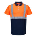 Orange-Navy - Front - Portwest Mens Contrast Hi-Vis Polo Shirt
