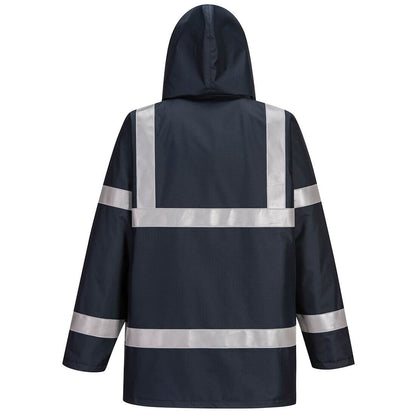 Navy - Back - Portwest Mens Bizflame Rain Anti-Static Jacket