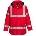 Red - Front - Portwest Mens Bizflame Rain Anti-Static Jacket
