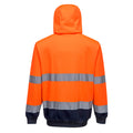 Orange-Navy - Back - Portwest Mens Contrast Safety Full Zip Hoodie