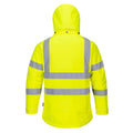 Yellow - Back - Portwest Womens-Ladies Hi-Vis Winter Jacket