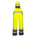 Yellow - Front - Portwest Mens Contrast High-Vis Winter Bib And Brace Overall