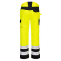 Yellow-Black - Back - Portwest Mens PW2 High-Vis Work Trousers