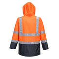 Orange-Navy - Back - Portwest Mens Bizflame Rain Hi-Vis Safety Jacket