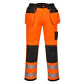 Orange-Black - Front - Portwest Mens PW3 Hi-Vis Stretch Holster Pocket Safety Trousers