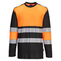 Orange-Black - Front - Portwest Mens PW3 Cotton High-Vis T-Shirt