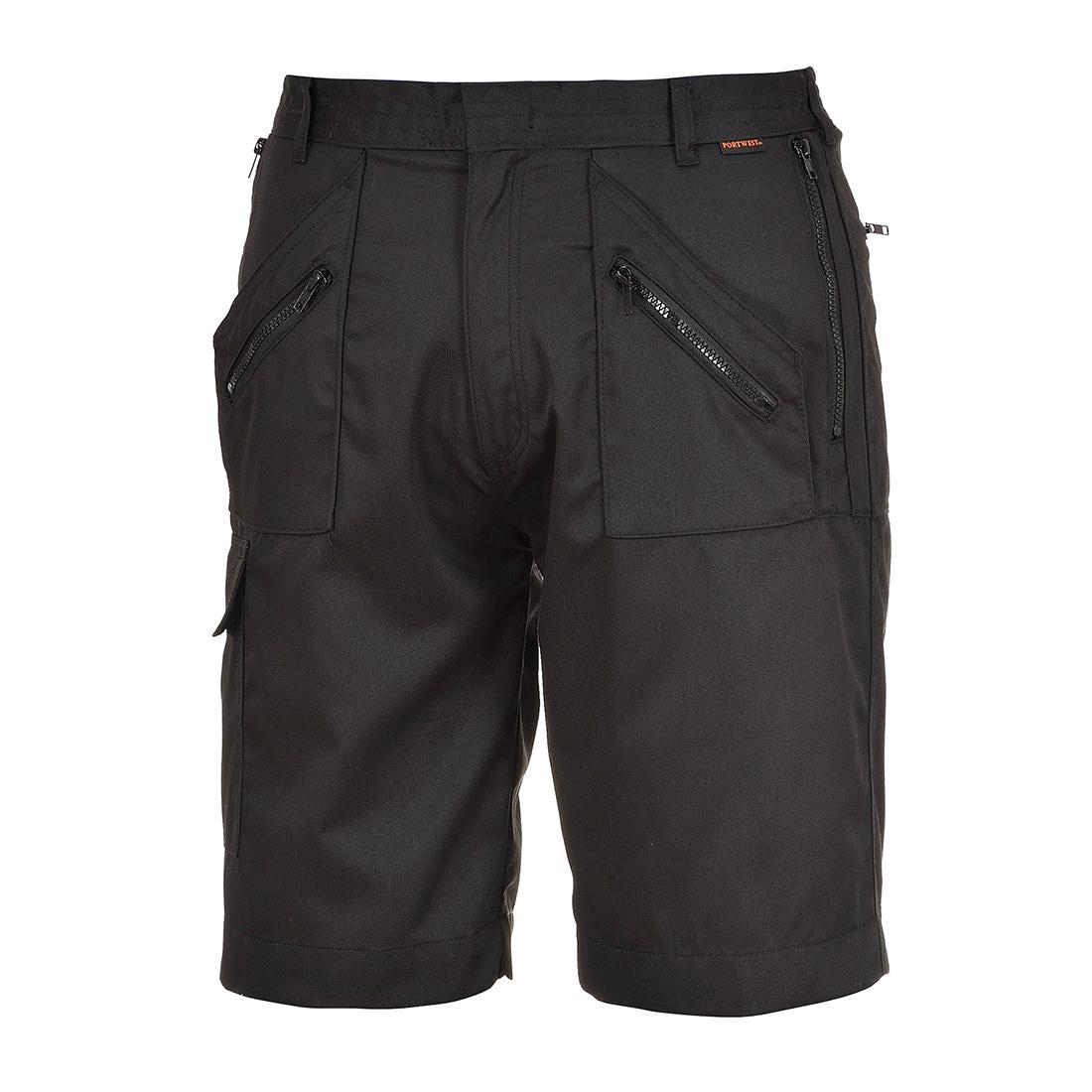 Black - Front - Portwest Mens Action Shorts