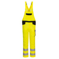 Yellow-Black - Front - Portwest Mens PW2 Hi-Vis Bib And Brace Overall