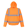 Orange - Back - Portwest Mens Rain Hi-Vis Breathable Safety Bomber Jacket