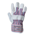 Grey - Back - Portwest Unisex Adult A210 Canadian Leather Rigger Gloves