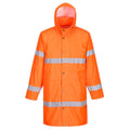 Orange - Front - Portwest Mens H442 Hi-Vis Raincoat