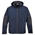 Navy - Front - Portwest Mens Hooded Soft Shell Jacket