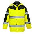 Yellow - Front - Portwest Mens Classic Contrast Hi-Vis Winter Jacket