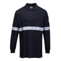 Navy - Front - Portwest Mens Reflective Tape Flame Resistant Polo Shirt