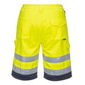 Yellow-Navy - Back - Portwest Mens Polycotton Hi-Vis Lightweight Shorts