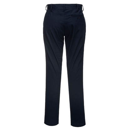 Dark Navy - Back - Portwest Womens-Ladies Stretch Chino Slim Trousers