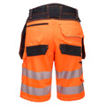 Orange-Black - Back - Portwest Mens PW3 Hi-Vis Holster Pocket Shorts
