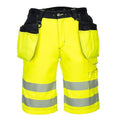 Yellow-Black - Front - Portwest Mens PW3 Hi-Vis Holster Pocket Shorts
