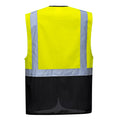 Yellow-Black - Back - Portwest Mens Warsaw Contrast Hi-Vis Vest
