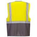 Yellow-Grey - Back - Portwest Mens Warsaw Contrast Hi-Vis Vest