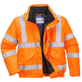 Orange - Front - Portwest Mens Hi-Vis Safety Bomber Jacket