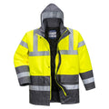 Yellow-Grey - Front - Portwest Mens Contrast Hi-Vis Winter Traffic Jacket