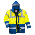 Yellow-Grey - Back - Portwest Mens Contrast Hi-Vis Winter Traffic Jacket