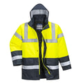 Yellow - Front - Portwest Mens Contrast Hi-Vis Winter Traffic Jacket