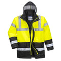 Yellow-Black - Front - Portwest Mens Contrast Hi-Vis Winter Traffic Jacket