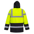 Yellow-Black - Back - Portwest Mens Contrast Hi-Vis Winter Traffic Jacket