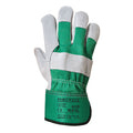 Green - Back - Portwest Unisex Adult A220 Premium Chrome Leather Rigger Gloves