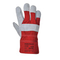 Red - Back - Portwest Unisex Adult A220 Premium Chrome Leather Rigger Gloves