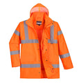 Orange - Front - Portwest Mens Rain Hi-Vis Breathable Safety Traffic Jacket